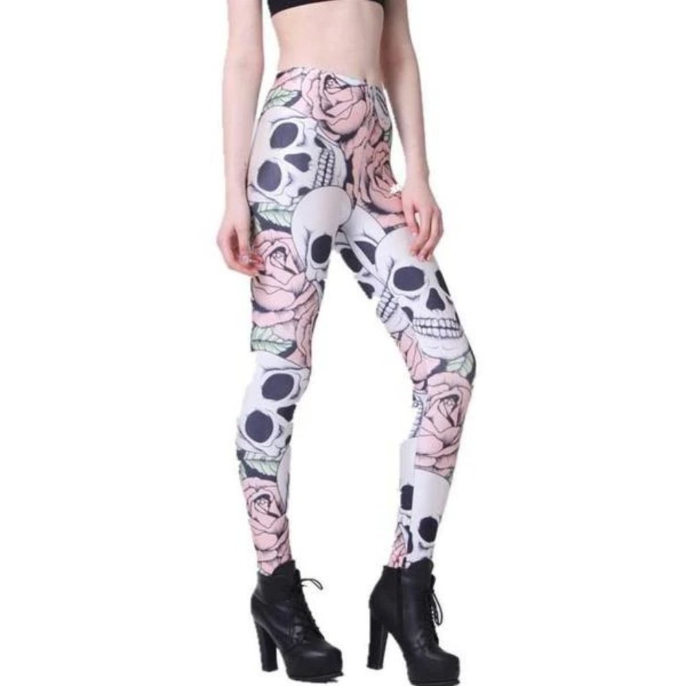 Lotus Leggings Forbidden rose skull & roses